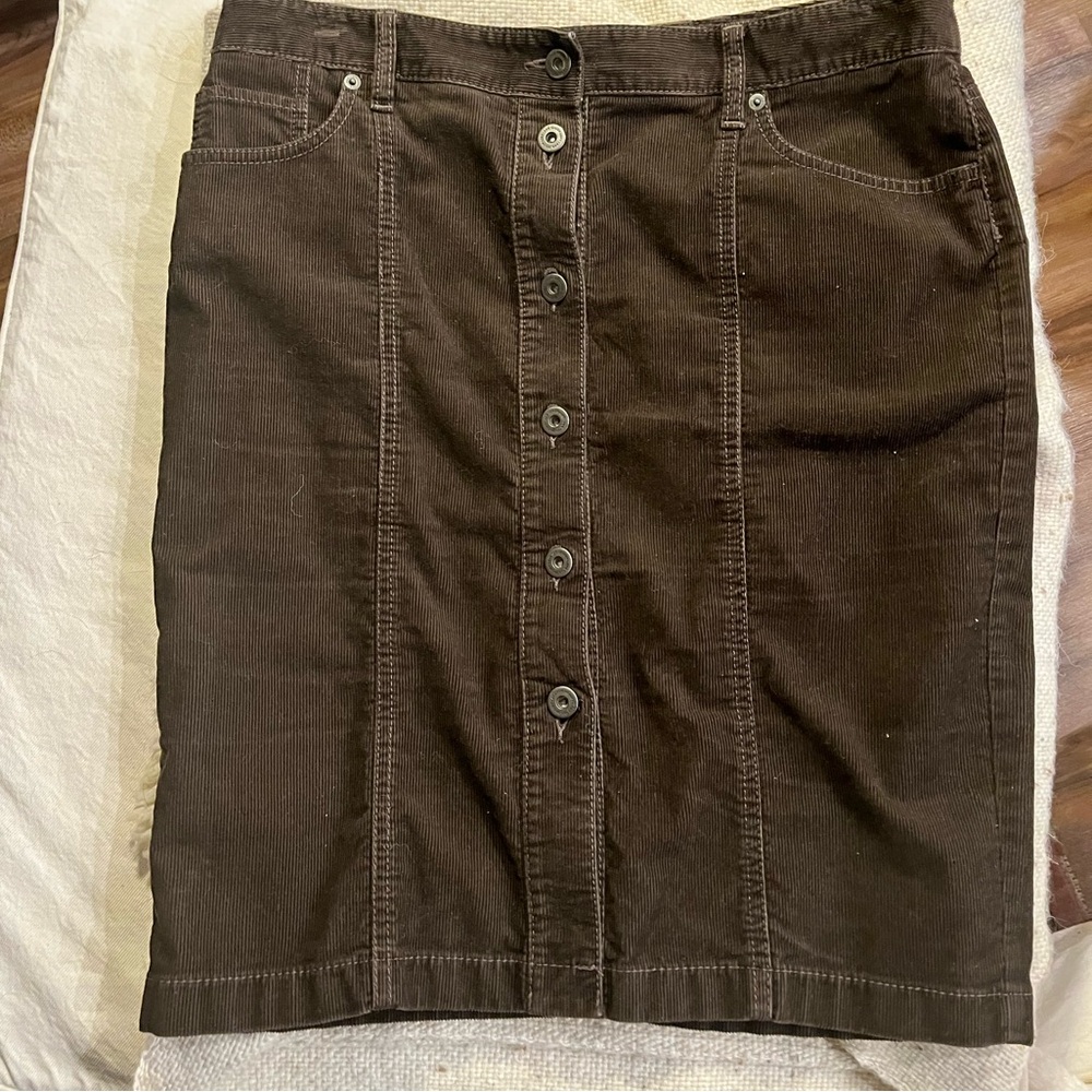 Chocolate brown corduroy bottom skirt! So cute!!